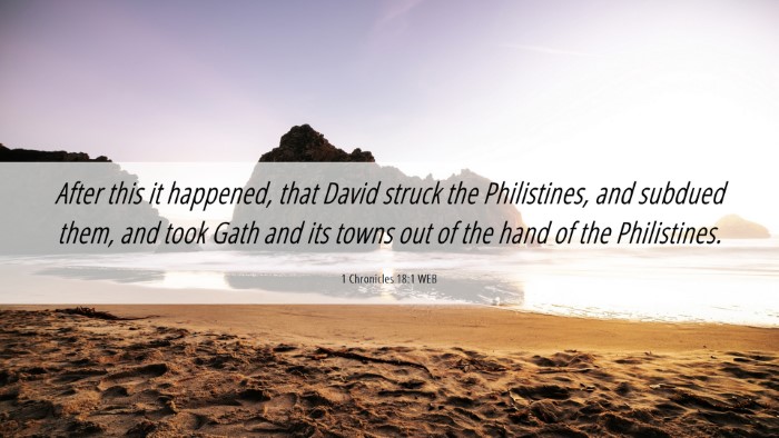 Picture 06 - 1 Chronicles 18:1 WEB Desktop Wallpaper - After this it happened, that David struck the - Desktop Bible Verse Wallpaper