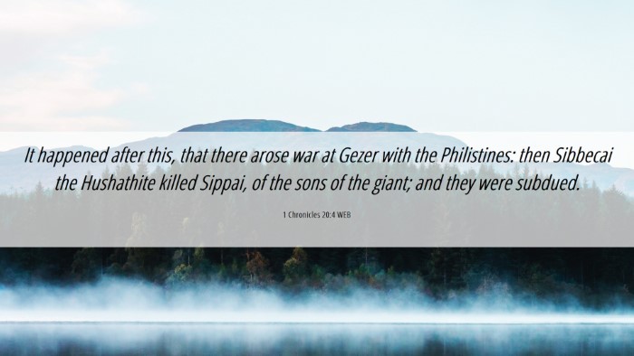 Picture 06 - 1 Chronicles 20:4 WEB Desktop Wallpaper - It happened after this, that there arose war at - Desktop Bible Verse Wallpaper