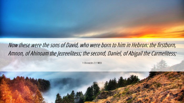 Picture 06 - 1 Chronicles 3:1 WEB Desktop Wallpaper - Now these were the sons of David, who were born - Desktop Bible Verse Wallpaper