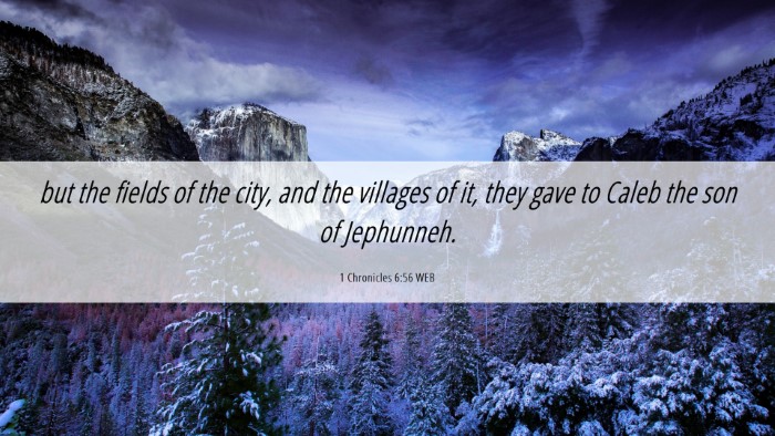Picture 06 - 1 Chronicles 6:56 WEB Desktop Wallpaper - but the fields of the city, and the villages of - Desktop Bible Verse Wallpaper