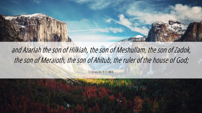 Picture 06 - 1 Chronicles 9:11 WEB Desktop Wallpaper - and Azariah the son of Hilkiah, the son of - Desktop Bible Verse Wallpaper