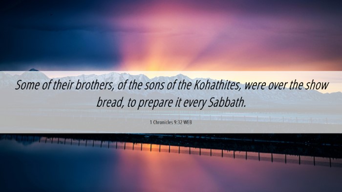 Picture 06 - 1 Chronicles 9:32 WEB Desktop Wallpaper - Some of their brothers, of the sons of the - Desktop Bible Verse Wallpaper