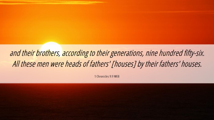 Picture 06 - 1 Chronicles 9:9 WEB Desktop Wallpaper - and their brothers, according to their - Desktop Bible Verse Wallpaper