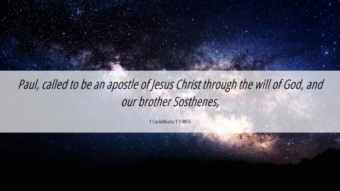 Picture 06 - 1 Corinthians 1:1 WEB Desktop Wallpaper - Paul, called to be an apostle of Jesus Christ - Desktop Bible Verse Wallpaper