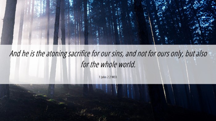 Picture 06 - 1 John 2:2 WEB Desktop Wallpaper - And he is the atoning sacrifice for our sins, and - Desktop Bible Verse Wallpaper