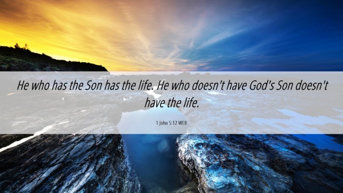Picture 06 - 1 John 5:12 WEB Desktop Wallpaper - He who has the Son has the life. He who doesn't - Desktop Bible Verse Wallpaper