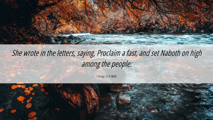 Picture 06 - 1 Kings 21:9 WEB Desktop Wallpaper - She wrote in the letters, saying, Proclaim a - Desktop Bible Verse Wallpaper