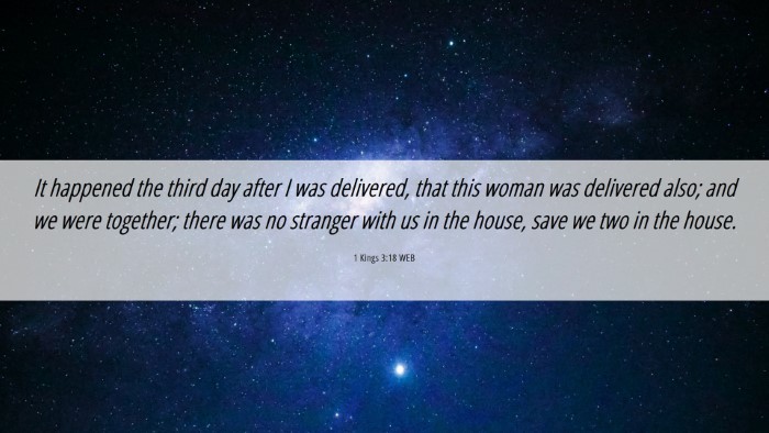 Picture 06 - 1 Kings 3:18 WEB Desktop Wallpaper - It happened the third day after I was delivered, - Desktop Bible Verse Wallpaper