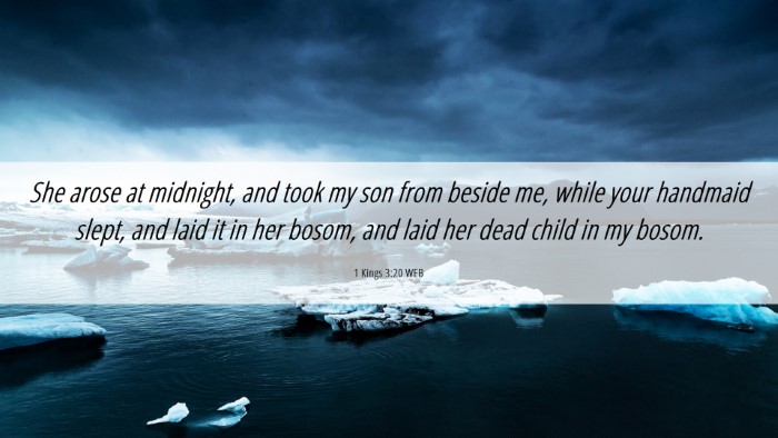 Picture 06 - 1 Kings 3:20 WEB Desktop Wallpaper - She arose at midnight, and took my son from - Desktop Bible Verse Wallpaper