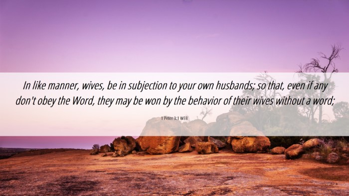 Picture 06 - 1 Peter 3:1 WEB Desktop Wallpaper - In like manner, wives, be in subjection to your - Desktop Bible Verse Wallpaper
