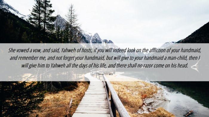 Picture 06 - 1 Samuel 1:11 WEB Desktop Wallpaper - She vowed a vow, and said, Yahweh of hosts, if - Desktop Bible Verse Wallpaper