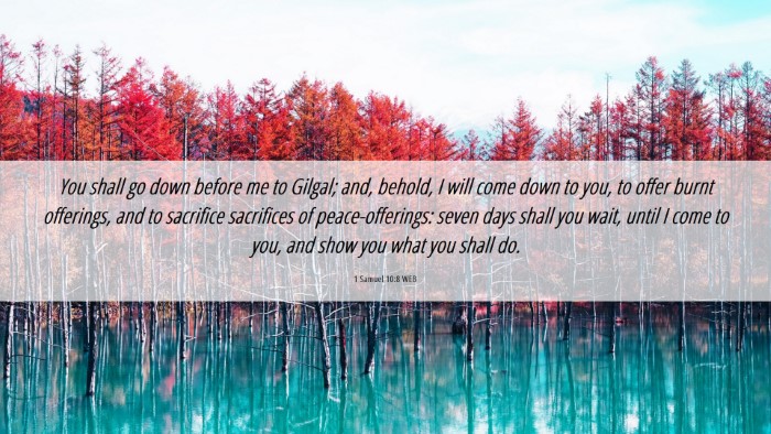 Picture 06 - 1 Samuel 10:8 WEB Desktop Wallpaper - You shall go down before me to Gilgal; and, - Desktop Bible Verse Wallpaper