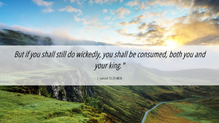 Picture 06 - 1 Samuel 12:25 WEB Desktop Wallpaper - But if you shall still do wickedly, you shall be - Desktop Bible Verse Wallpaper