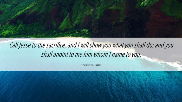 Picture 06 - 1 Samuel 16:3 WEB Desktop Wallpaper - Call Jesse to the sacrifice, and I will show you - Desktop Bible Verse Wallpaper