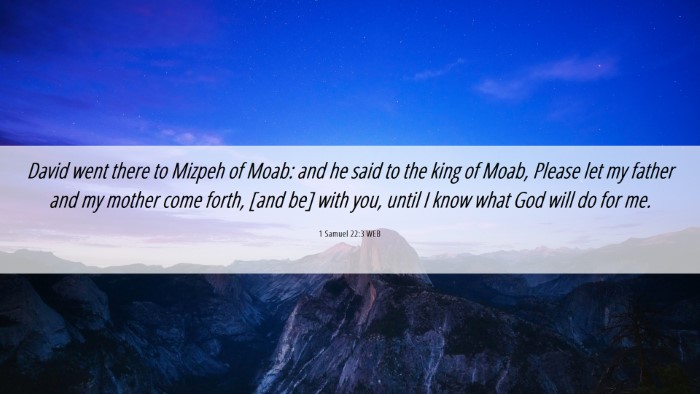 Picture 06 - 1 Samuel 22:3 WEB Desktop Wallpaper - David went there to Mizpeh of Moab: and he said - Desktop Bible Verse Wallpaper