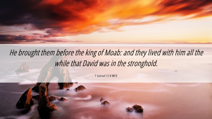 Picture 06 - 1 Samuel 22:4 WEB Desktop Wallpaper - He brought them before the king of Moab: and they - Desktop Bible Verse Wallpaper