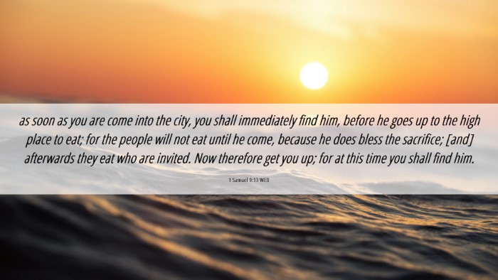 Picture 06 - 1 Samuel 9:13 WEB Desktop Wallpaper - as soon as you are come into the city, you shall - Desktop Bible Verse Wallpaper