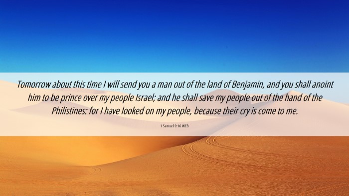 Picture 06 - 1 Samuel 9:16 WEB Desktop Wallpaper - Tomorrow about this time I will send you a man - Desktop Bible Verse Wallpaper