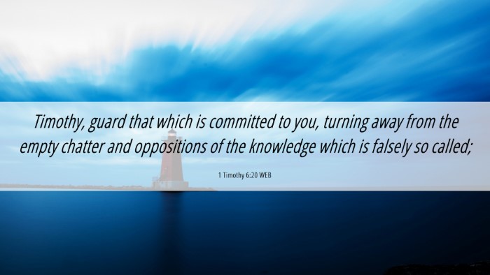 Picture 06 - 1 Timothy 6:20 WEB Desktop Wallpaper - Timothy, guard that which is committed to you, - Desktop Bible Verse Wallpaper