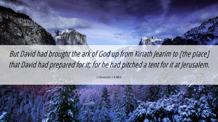 Picture 06 - 2 Chronicles 1:4 WEB Desktop Wallpaper - But David had brought the ark of God up from - Desktop Bible Verse Wallpaper