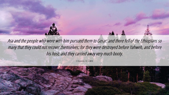 Picture 06 - 2 Chronicles 14:13 WEB Desktop Wallpaper - Asa and the people who were with him pursued them - Desktop Bible Verse Wallpaper