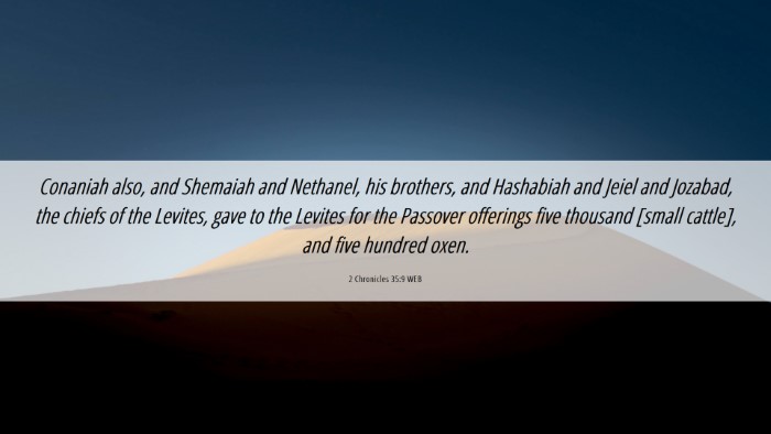 Picture 06 - 2 Chronicles 35:9 WEB Desktop Wallpaper - Conaniah also, and Shemaiah and Nethanel, his - Desktop Bible Verse Wallpaper