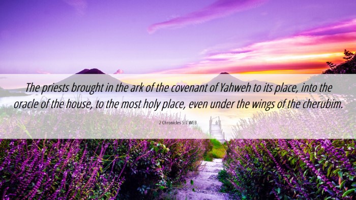 Picture 06 - 2 Chronicles 5:7 WEB Desktop Wallpaper - The priests brought in the ark of the covenant of - Desktop Bible Verse Wallpaper