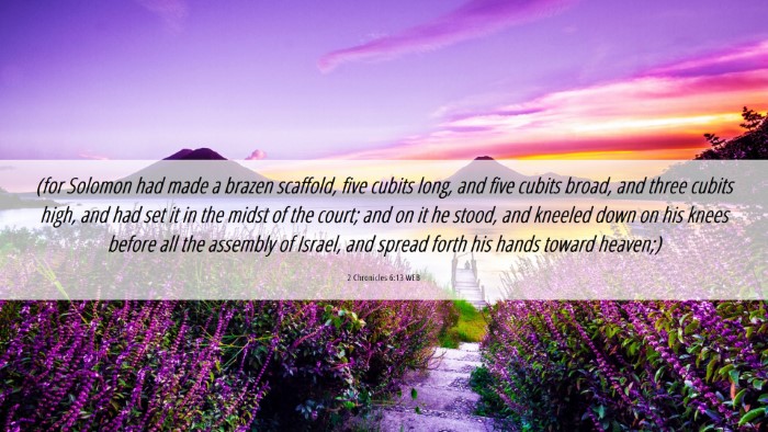 Picture 06 - 2 Chronicles 6:13 WEB Desktop Wallpaper - (for Solomon had made a brazen scaffold, five - Desktop Bible Verse Wallpaper