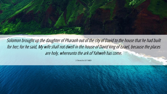 Picture 06 - 2 Chronicles 8:11 WEB Desktop Wallpaper - Solomon brought up the daughter of Pharaoh out of - Desktop Bible Verse Wallpaper