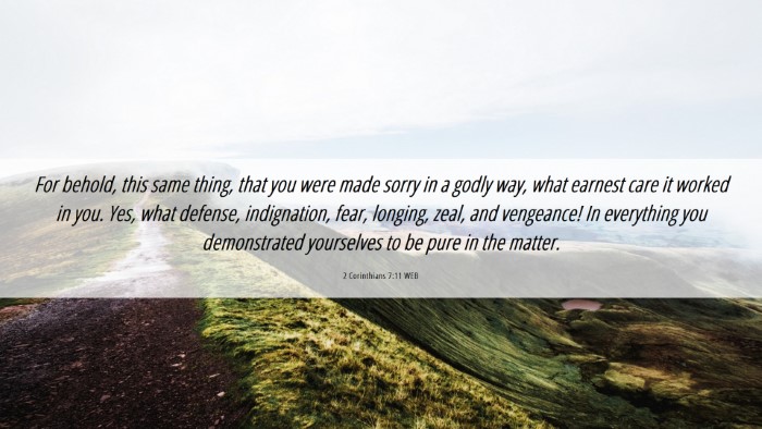 Picture 06 - 2 Corinthians 7:11 WEB Desktop Wallpaper - For behold, this same thing, that you were made - Desktop Bible Verse Wallpaper