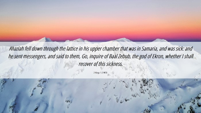 Picture 06 - 2 Kings 1:2 WEB Desktop Wallpaper - Ahaziah fell down through the lattice in his - Desktop Bible Verse Wallpaper