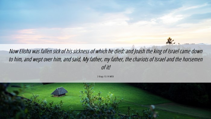 Picture 06 - 2 Kings 13:14 WEB Desktop Wallpaper - Now Elisha was fallen sick of his sickness of - Desktop Bible Verse Wallpaper