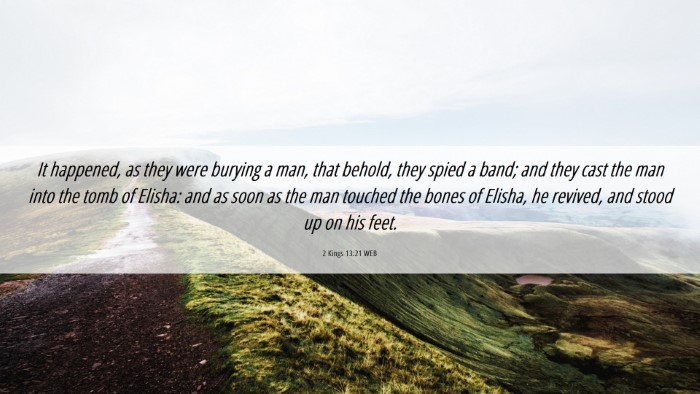 Picture 06 - 2 Kings 13:21 WEB Desktop Wallpaper - It happened, as they were burying a man, that - Desktop Bible Verse Wallpaper