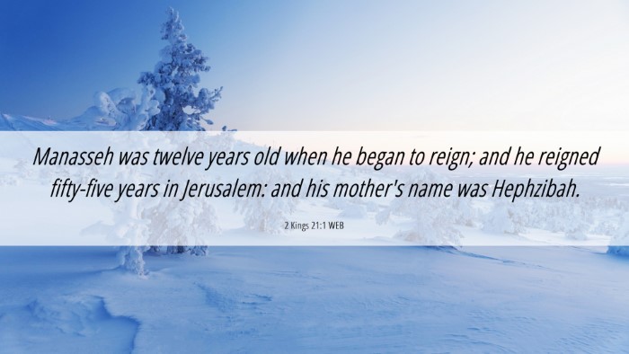 Picture 06 - 2 Kings 21:1 WEB Desktop Wallpaper - Manasseh was twelve years old when he began to - Desktop Bible Verse Wallpaper