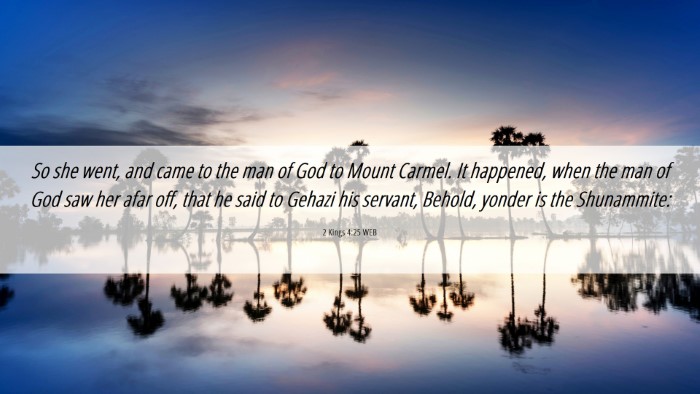 Picture 06 - 2 Kings 4:25 WEB Desktop Wallpaper - So she went, and came to the man of God to Mount - Desktop Bible Verse Wallpaper