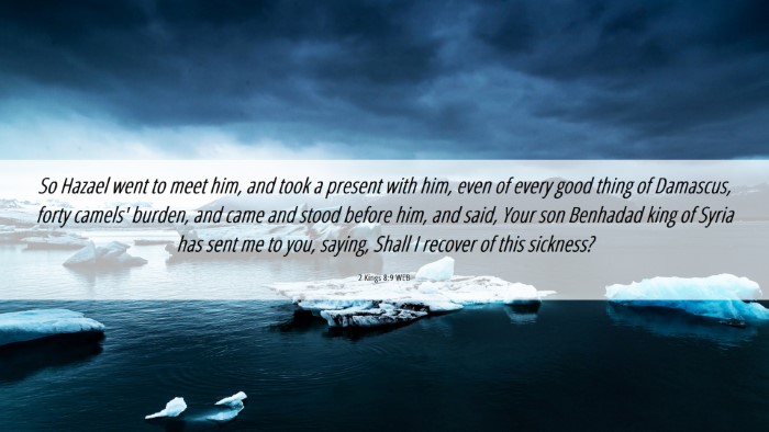 Picture 06 - 2 Kings 8:9 WEB Desktop Wallpaper - So Hazael went to meet him, and took a present - Desktop Bible Verse Wallpaper