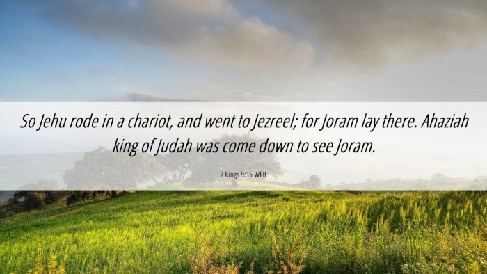 Picture 06 - 2 Kings 9:16 WEB Desktop Wallpaper - So Jehu rode in a chariot, and went to Jezreel; - Desktop Bible Verse Wallpaper