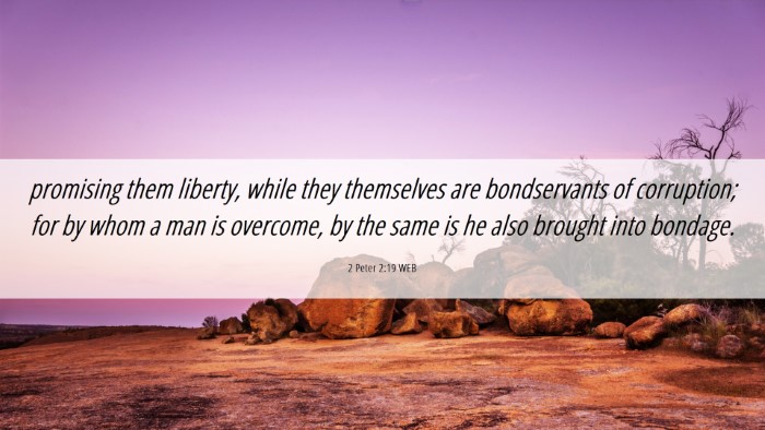 Picture 06 - 2 Peter 2:19 WEB Desktop Wallpaper - promising them liberty, while they themselves are - Desktop Bible Verse Wallpaper