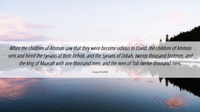 Picture 06 - 2 Samuel 10:6 WEB Desktop Wallpaper - When the children of Ammon saw that they were - Desktop Bible Verse Wallpaper