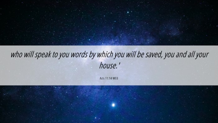 Picture 06 - Acts 11:14 WEB Desktop Wallpaper - who will speak to you words by which you will be - Desktop Bible Verse Wallpaper