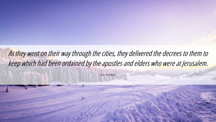 Picture 06 - Acts 16:4 WEB Desktop Wallpaper - As they went on their way through the cities, - Desktop Bible Verse Wallpaper