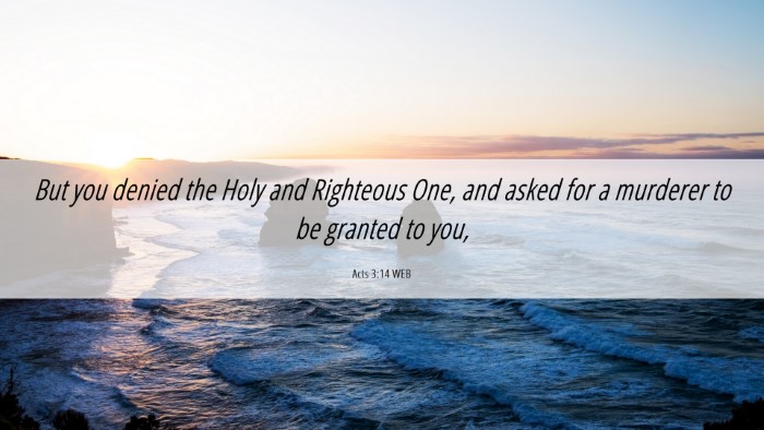 Picture 06 - Acts 3:14 WEB Desktop Wallpaper - But you denied the Holy and Righteous One, and - Desktop Bible Verse Wallpaper