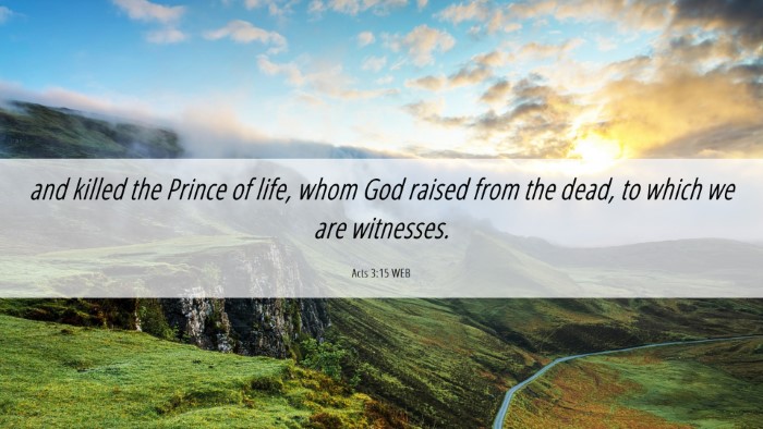 Picture 06 - Acts 3:15 WEB Desktop Wallpaper - and killed the Prince of life, whom God raised - Desktop Bible Verse Wallpaper
