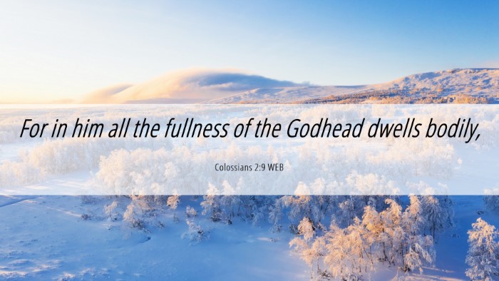 Picture 06 - Colossians 2:9 WEB Desktop Wallpaper - For in him all the fullness of the Godhead dwells - Desktop Bible Verse Wallpaper