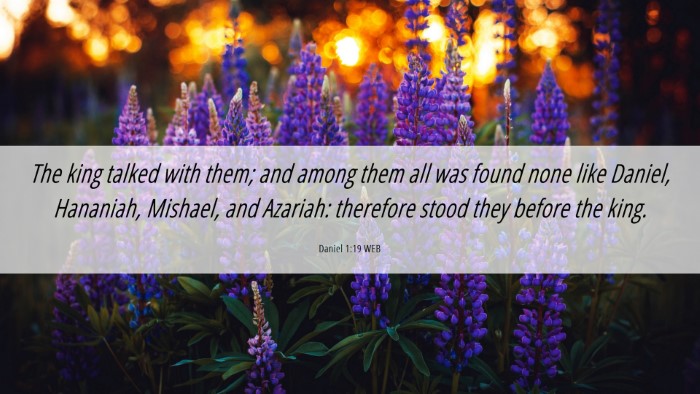 Picture 06 - Daniel 1:19 WEB Desktop Wallpaper - The king talked with them; and among them all was - Desktop Bible Verse Wallpaper