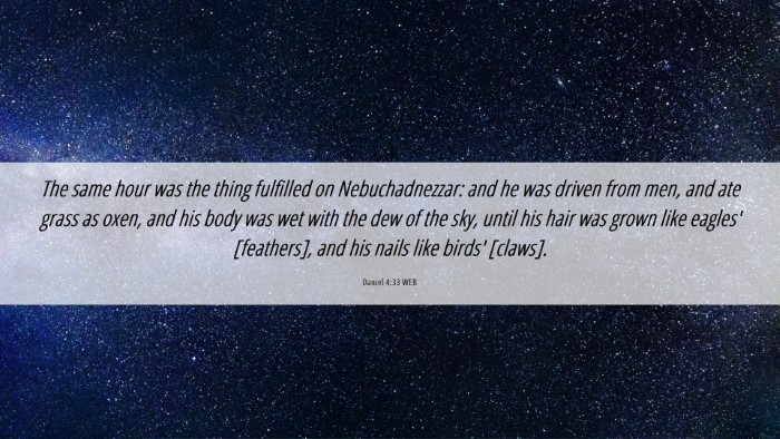 Picture 06 - Daniel 4:33 WEB Desktop Wallpaper - The same hour was the thing fulfilled on - Desktop Bible Verse Wallpaper