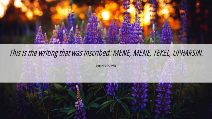 Picture 06 - Daniel 5:25 WEB Desktop Wallpaper - This is the writing that was inscribed: MENE, - Desktop Bible Verse Wallpaper