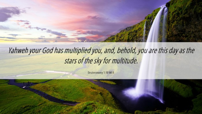 Picture 06 - Deuteronomy 1:10 WEB Desktop Wallpaper - Yahweh your God has multiplied you, and, behold, - Desktop Bible Verse Wallpaper
