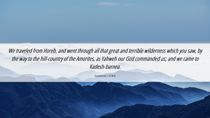 Picture 06 - Deuteronomy 1:19 WEB Desktop Wallpaper - We traveled from Horeb, and went through all that - Desktop Bible Verse Wallpaper