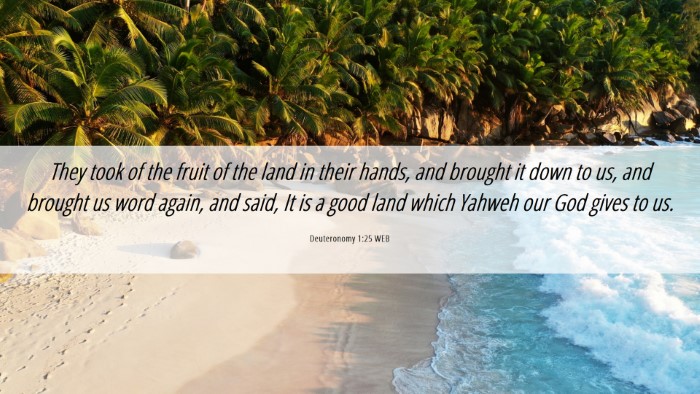 Picture 06 - Deuteronomy 1:25 WEB Desktop Wallpaper - They took of the fruit of the land in their - Desktop Bible Verse Wallpaper